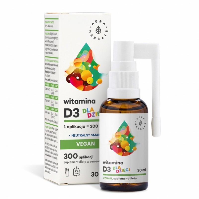 AURA HERBALS Witamina D3 Vegan dla dzieci (30 ml)