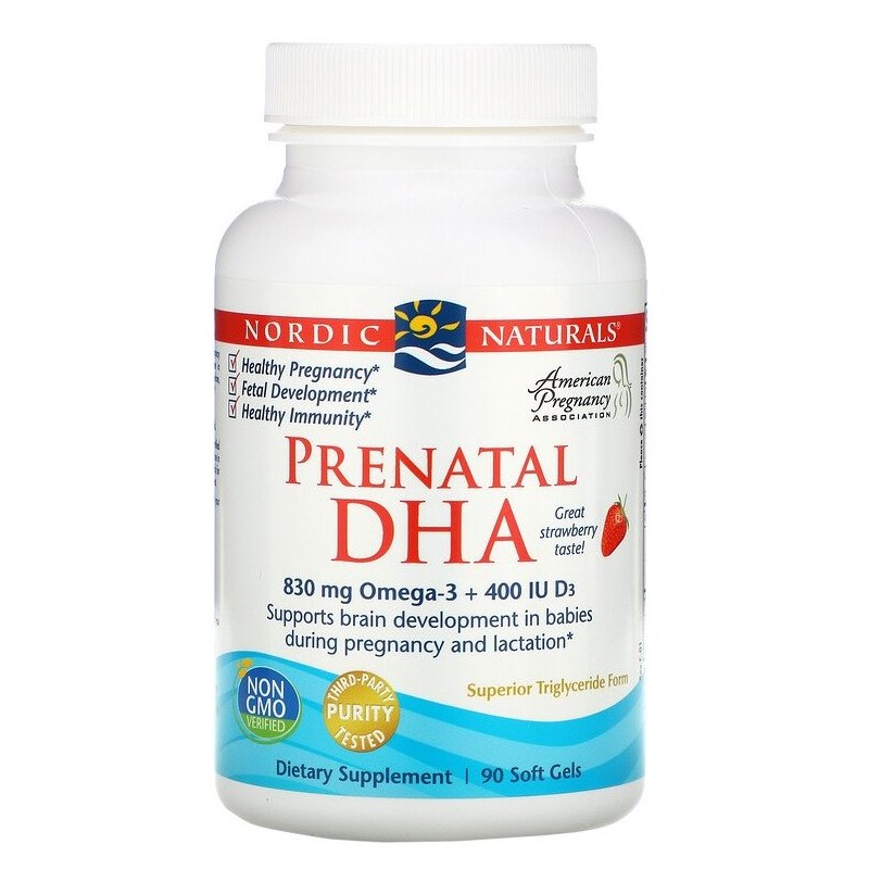 NORDIC NATURALS Prenatal DHA - strawberry (90 kaps.)