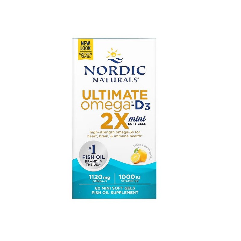 NORDIC NATURALS Ultimate Omega 2X Mini with Vitamin D3 (60 kaps.)