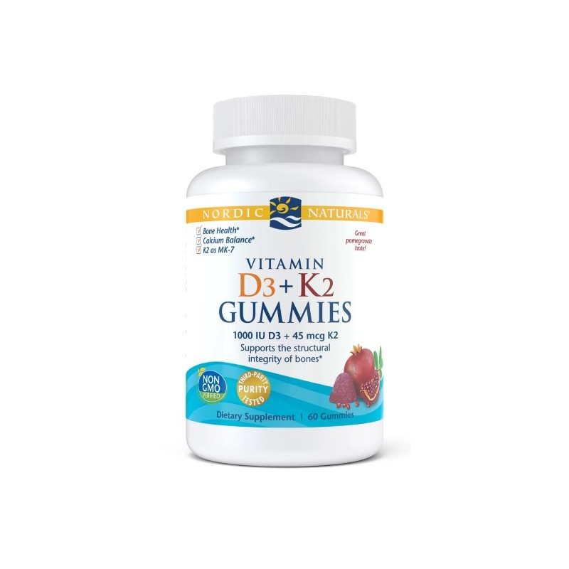 NORDIC NATURALS Vitamin D3 + K2 Gummies (60 żelek)