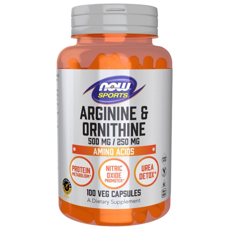 NOW FOODS Arginine 500 mg + Ornithine 250 mg (100 kaps.)