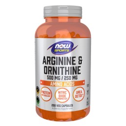 NOW FOODS Arginine 500 mg + Ornithine 250 mg (250 kaps.)