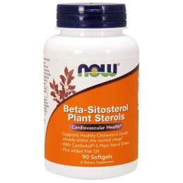 NOW FOODS Beta-Sitosterol Plant Sterols - Sterole roślinne (90 kaps.)