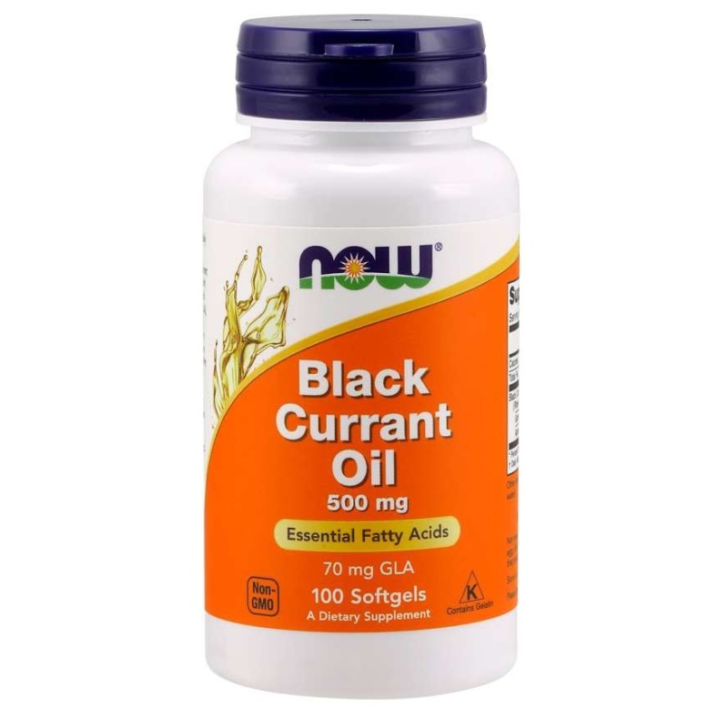 NOW FOODS Black Currant Oil - Olej z Czarnej Porzeczki 500 mg (100 kaps.)