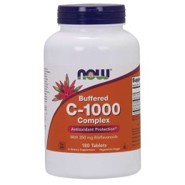 NOW FOODS C-1000 Buforowana Witamina C + Bioflawonoidy Cytrusowe (180 tabl.)