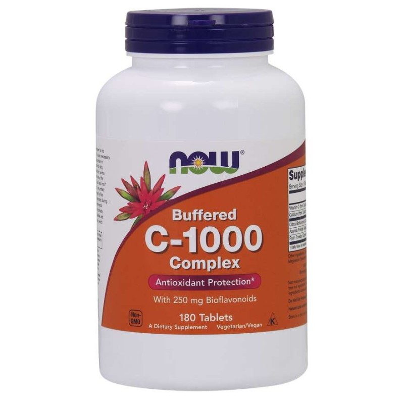 NOW FOODS C-1000 Buforowana Witamina C + Bioflawonoidy Cytrusowe (180 tabl.)