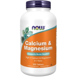 NOW FOODS Calcium & Magnesium - Wapń 500 mg i Magnez 250 mg (250 tabl.)