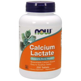 NOW FOODS Calcium Lactate - Mleczan Wapnia (250 tabl.)