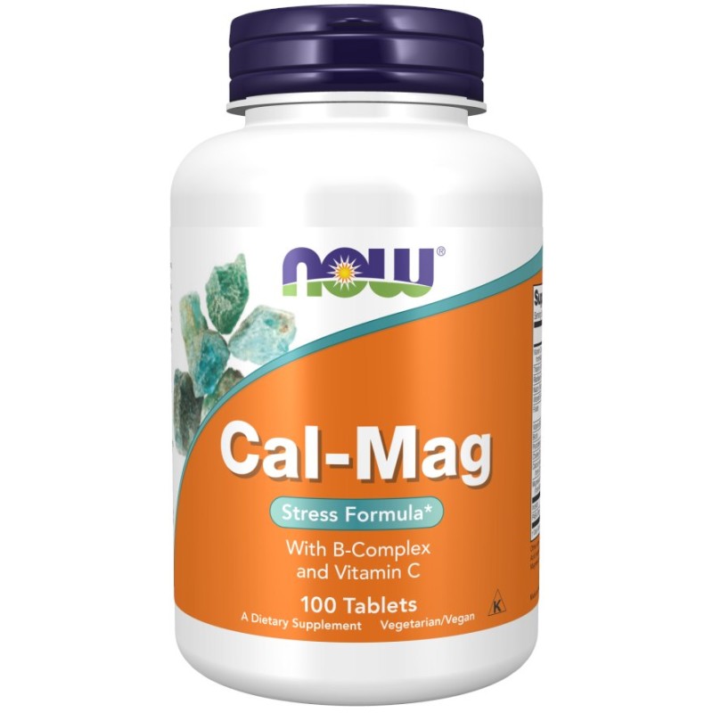NOW FOODS Cal-Mag -  Wapń i magnez antystres z witaminami z grupy B (100 tabl.)