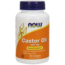 NOW FOODS Castor Oil - Olej Rycynowy 650 mg (120 kaps.)