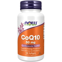 NOW FOODS CoQ10 50 mg - Koenzym Q10 50 mg z Witaminą E + Selen (100 kaps.)