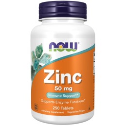 NOW FOODS Cynk 50 mg - Glukonian Cynku (250 tabl.)