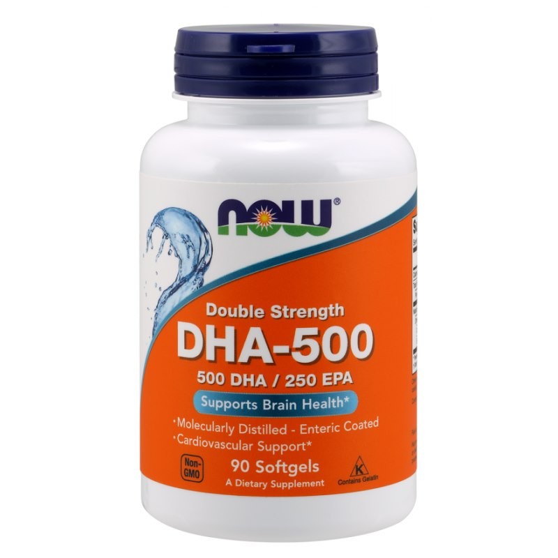 NOW FOODS DHA - 500 DHA 250 EPA Kwas dokozaheksaenowy 500 mg (90 kaps.)