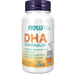 NOW FOODS DHA dla dzieci do żucia 100 mg (60 kaps.)