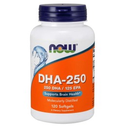 NOW FOODS DHA-250 Kwas dokozaheksaenowy (120 kaps.)