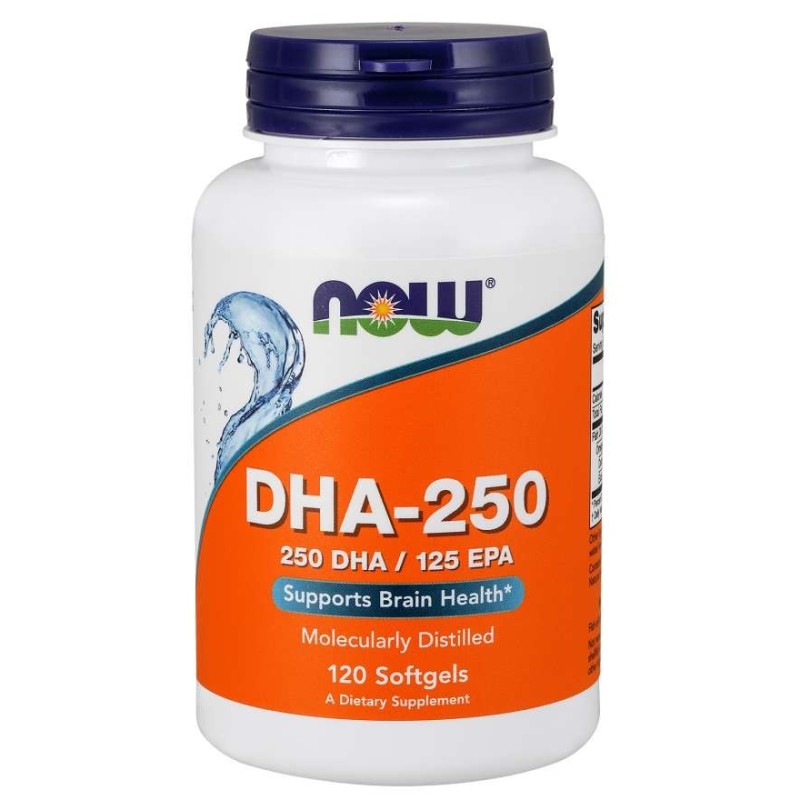 NOW FOODS DHA-250 Kwas dokozaheksaenowy (120 kaps.)
