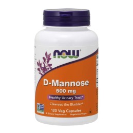 NOW FOODS D-mannoza 500 mg (120 kaps.)