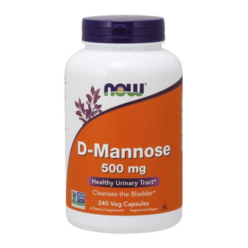 NOW FOODS D-mannoza 500 mg (240 kaps.)