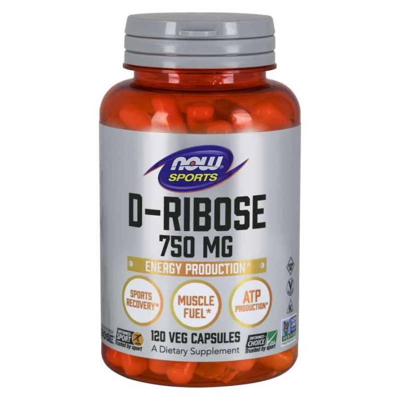 NOW FOODS D-Ribose - D-Ryboza 750 mg (120 kaps.)