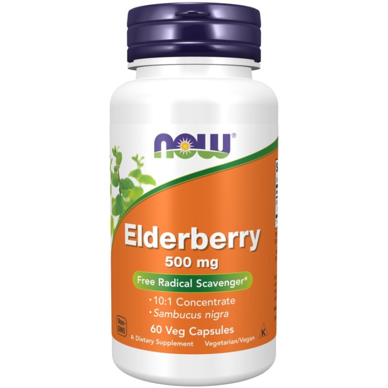 NOW FOODS Elderberry 500 mg Bez Czarny (60 kaps.)