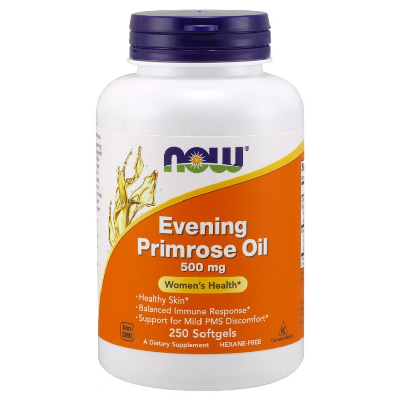 NOW FOODS Evening Primrose Oil - Olej z Wiesiołka Dwuletniego z GLA (250 kaps.)