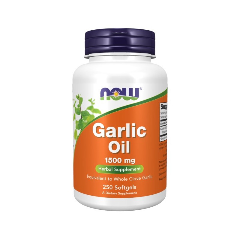 NOW FOODS Garlic Oil 1500 mg - koncentrat 3 mg (250 kaps.)