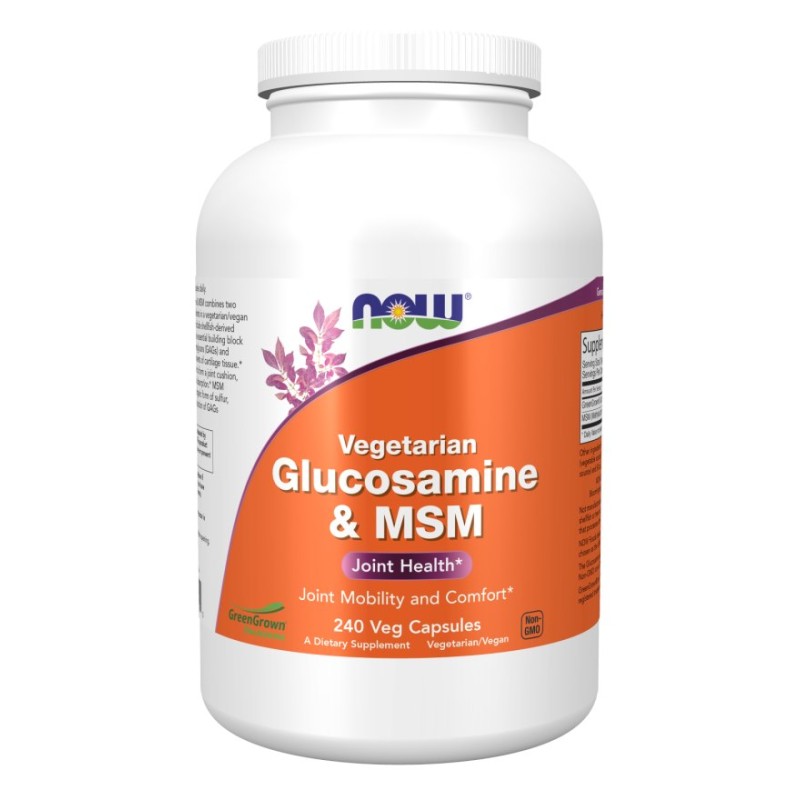 NOW FOODS Glucosamine & MSM vegetarian - Glukozamina i MSM (240 kaps.)