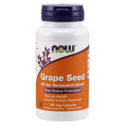 NOW FOODS Grape Seed - Ekstrakt z Pestek Winogron 100 mg (100 kaps.)