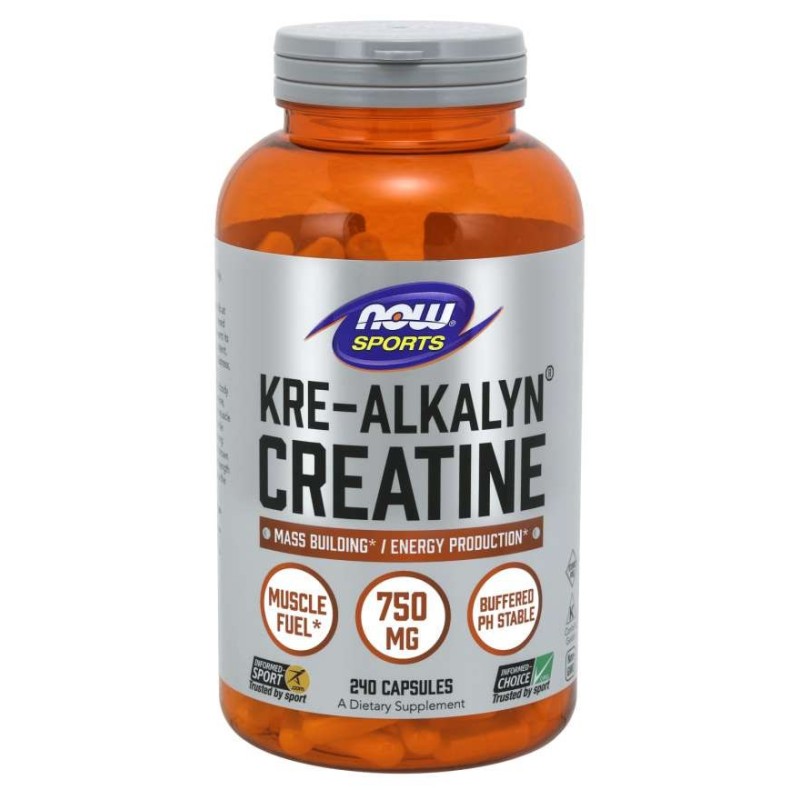 NOW FOODS Kre-Alkalyn Creatine - Buforowany Monohydrat Kreatyny 750 mg (240 kaps.)