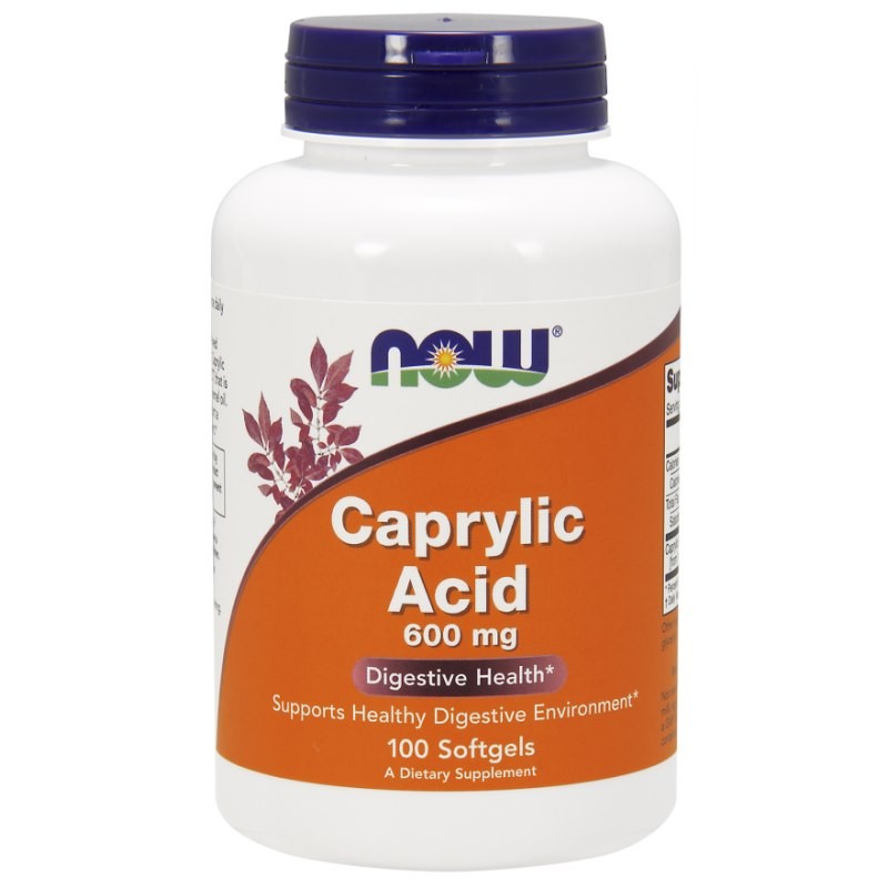 NOW FOODS Caprylic Acid - Kwas Kaprylowy 600 mg (100 kaps.)