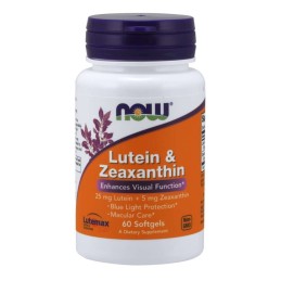 NOW FOODS Luteina 25 mg i Zeaksantyna 5 mg (60 kaps.)