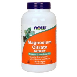 NOW FOODS Magnesium Citrate - Cytrynian Magnezu (180 kaps.)