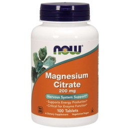 NOW FOODS Magnesium Citrate - Cytrynian Magnezu 200 mg (100 tabl.)