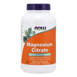 NOW FOODS Magnesium Citrate - Magnez (240 kaps.)