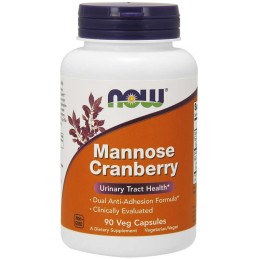 NOW FOODS Mannose Cranberry - D-mannoza z Żurawiną (90 kaps.)