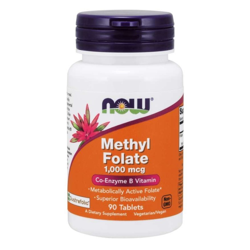 NOW FOODS Methyl Folate Quatrefolic - Kwas foliowy 1000 mcg (90 tabl.)