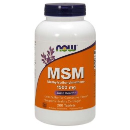NOW FOODS MSM Metylosulfonylometan 1500 mg (200 tabl.)
