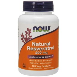 NOW FOODS Natural Resveratrol 200 mg (120 kaps.)