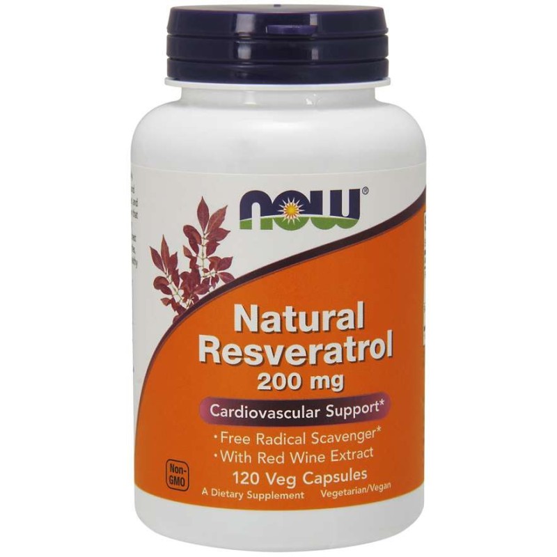 NOW FOODS Natural Resveratrol 200 mg (120 kaps.)
