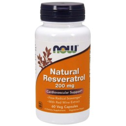 NOW FOODS Natural Resveratrol 200 mg (60 kaps.)