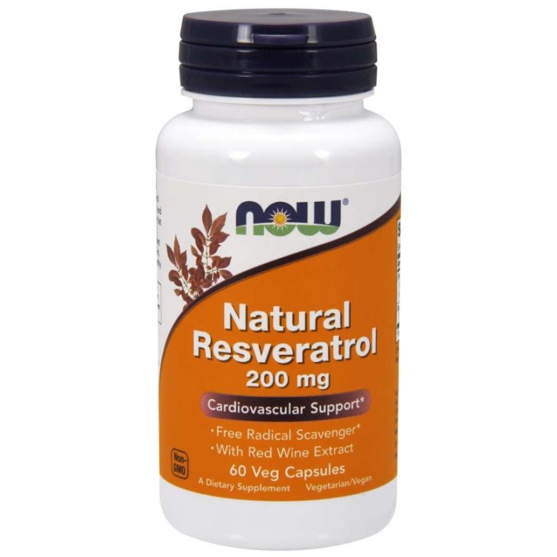 NOW FOODS Natural Resveratrol 200 mg (60 kaps.)