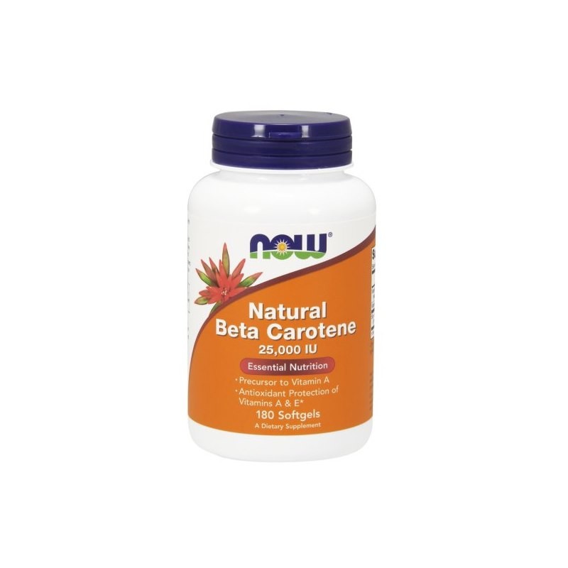 NOW FOODS Naturalny Beta Karoten (Witamina A) 25000 IU (180 kaps.)