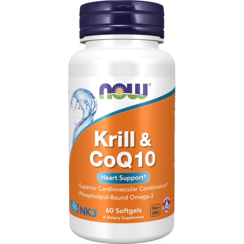 NOW FOODS Neptune Krill & Q10 - Olej z kryla 500 mg z Koenzymem Q10 50 mg (60 kaps.)