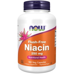 NOW FOODS Niacyna flush-free (Niacin) 250 mg (180 kaps.)