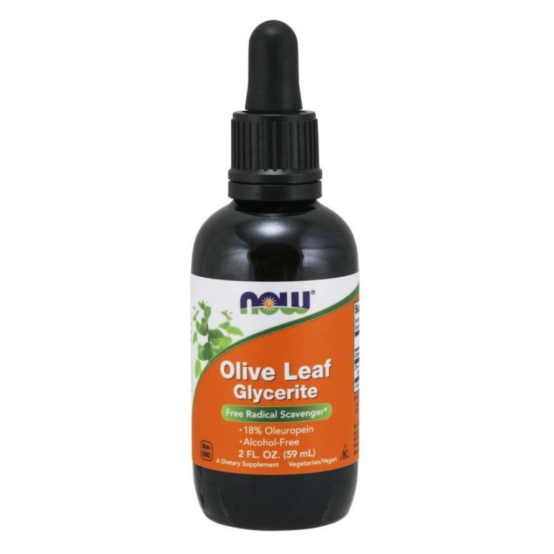 NOW FOODS Olive Leaf Glycerite - Liść Oliwny (59 ml)