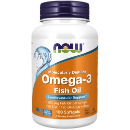 NOW FOODS Omega 3 - DHA 120 mg + EPA 180 mg (100 kaps.)