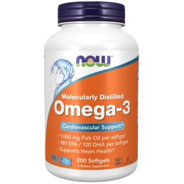 NOW FOODS Omega 3 - DHA 120 mg + EPA 180 mg (200 kaps.)