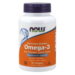 NOW FOODS Omega 3 - DHA 120 mg + EPA 180 mg (90 kaps.)