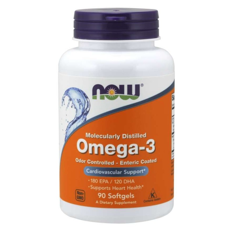 NOW FOODS Omega 3 - DHA 120 mg + EPA 180 mg (90 kaps.)