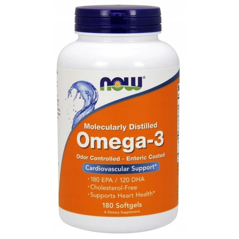NOW FOODS Omega-3 Molecularly Distilled (180 kaps.)